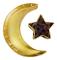 Iron Moon Stars Förvaringsplatta för Eid Al-Adha Återanvändbara muslimer matbricka för familjesammankomster Star Moon Gold