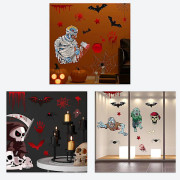Nya Halloween-fönsterdekaler, stora läskiga demondekaler för Halloween-festdekoration, blodiga händer och fötter DIY-dekaler för glasfamiljeskola(