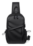 Crossbody väska Oxford axelväska Resväska Vandrings bröstväska Ryggsäck black