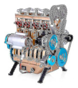 Miniatyrmodell av fyrcylindrig radmotor - Leksak för vuxna - Dekoration i harts() four-cylinder