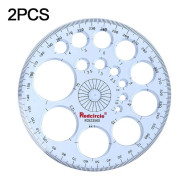 2st cirkulär ritmall Multifunktionslinjal Geometrisk 2PCS