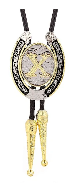 XYC Vintage Bolo Slips för Män - Initial Bokstav ABCDMJR till Z Western Cowboy Bolo Slips för Kvinnor (LGL)