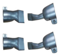 4-delars Set Värmepistolmunstycke Rostfritt Stål 2 st 20 mm och 2 st 40 mm Platt Bred Mun Rörformigt Svetsmunstycke