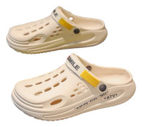 Herrar Clogs, Slip-on Stängda Sandaler, Mjuka Sulor Vandringskor WHITE