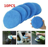 10 X Blå Mikrofiber Bilpoleringspads Vaxapplikator Skumrengöringssvamp
