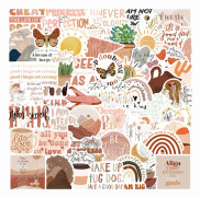 Boho-klistermärken 50 st bohemiska klistermärken estetiska clipart-klistermärken vinyl graffiti-klistermärken