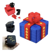 Rolig Irriterande Skruvbox med Långfingeröverraskning, 3D-printad Skämtpresentbox för Jul Födelsedag Sprattgåvor Blue Red