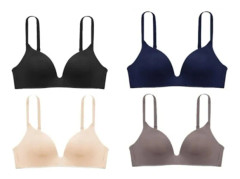 【NX】Dam BH 3/4 Cup Trådlös Sömlös Push Up Justerbar Mjuk Andas Ren Färg BH Kompatibel med Studenter Dam 4st Färg Blandad 36AB