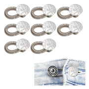 Jeansknappar, Justerbara Byxknappar, Byxknappar, Elastiska Midjeförlängare, Justerbar Jeansknapp med Metallfjäder