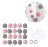 2M Blandade Pom Pom Bollar för DIY Kreativa Hantverk Hängande Dekorationer (Rosa Grå)
