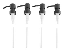 Tvålpump Ersättningspump, 4-pack Rostfritt Stål med Svart Metallbelagda Pumpar Passar Standard 8Oz/16Oz Boston Rund Flaskor