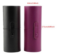 2 Pieces PU Leather Makeup Brush Holder, Portable Travel Cosmetic Case