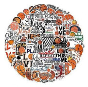 Basketbollklistermärken för vattenflaska - 50 st sportdekaler