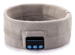 Bluetooth Sport Hörlurar Sovmask Mjukt Stickat Sportpannband Musik Sovhörlurar Grå