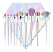 10pcs Purple Unicorn Makeup Brushes Set Eye Shadow Foundation Powder Blush Blending Beauty Make Up Beauty Tool Women Cosmetics