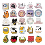 Cute Cat Brooch Cat Club Swan Love Glasses Dagger Chainsaw Fruit Cat Angel Cat Creative Metal Badge Punk Lapel Pins Jewelry Gift