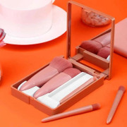 Travel Makeup Brushes Set- Foundation Powder Concealers Eye Shadows Makeup Set with Mirror 5 Pcs Makeup Brush
