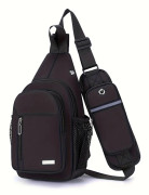 1 st Sport Sling Bag Utomhus Vandring Camping Crossbody Ridning Midjeväska med Mobiltelefonficka Multifunktionell Enkel [DB] Black-