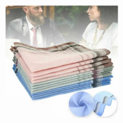 6 st Herr Nä handkerchiefs Bomull med Rand Retro Klassiska Näsdukar