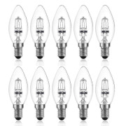 42w E14 C35 Dimbar Halogenlampa Ac 220-240v Varmvit 2700k E14 Transparent Halogenljuskälla (10st) [DB]