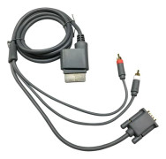 Kabel för XBOX360 till VGA-BOX, projektor-TV, ljud- och videokabel, VGA + 2 RCA Slim ljud- och videokabel
