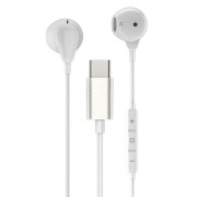 För Huawei / Samsung trådbundet headset TYPEC in-ear in-line-kontroll med ett trådbundet mobiltelefonheadset med mikrofon
