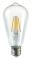Transparent Glas LED-lampa E27 Sockel ST64 Form 2 Watt Varmvit Gul Dubbel Filament 4,6 cm Bredd 14,5 cm Höjd Dekorativ Belysning