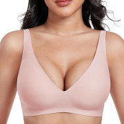 Sömlös Trådlös BH för Dam XL Storlek - Mjuk Komfort och Stöd för Vardagsbruk Pink Pink
