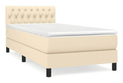 Maison Exclusive - Sängbotten med latexmadrass Crème 90x200 cm Tyg