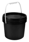 Förseglad plast hink färgburk hink för förvaring med lock 4L Svart