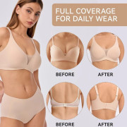 Seamless Breathable Support Bra for Large Sizes - Deep V Lift, Soft Support, Multiple Colors & Sizes skin XL skin XL