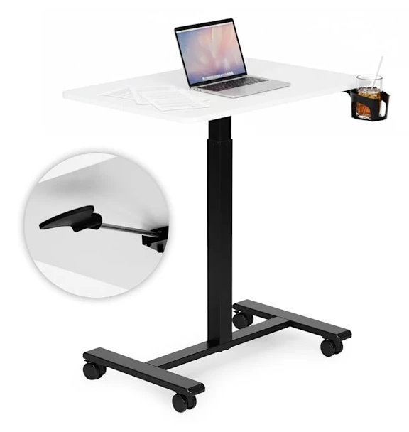 Mobilt justerbart skrivbord med pneumatisk lyft, 70x48 cm