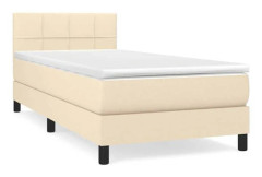 Maison Exclusive - Sängbotten med latexmadrass Crème 90x200 cm Tyg