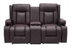 Loveseat reclinersoffa, 160,1x166,5x82 cm, brun, PU konstläder