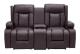 Loveseat reclinersoffa, 160,1x166,5x82 cm, brun, PU konstläder