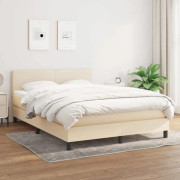 Maison Exclusive - Sängbotten med lameller och crème madrass 140x200 cm tyg