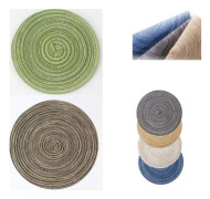 Set med 6 runda bordstabletter - 38 cm kreativa bordstabletter - Blandade färger - Perfekt för ett köksbord eller en fest