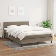 Maison Exclusive - Sängbotten med lameller och madrass Taupe 140x190 cm Tyg