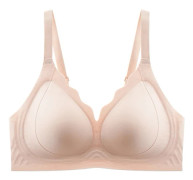 Seamless Wireless Full-Coverage Cotton Bra - Breathable, Lift, Gather, Plus Sizes skin 3XL skin 3XL