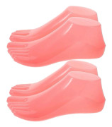 Plastfotmodell för skovisning och strumppresentation, 2 par rosa