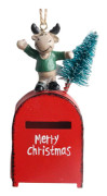 1 st röd miniatyr juldekorationer för hem ytterdörr Chris