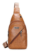 Vattentät Sling Crossbody Väska Stöldskydd Axelväskor för Vandring Promenader Light Brown