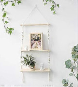 Bohemisk Handvävd Tapestry Väggdekor Hylla