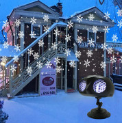 Outdoor Holiday Decoration Christmas Pattern Inserted Snow Lamp 170*320mm, Plus Base 150*100*85mm
