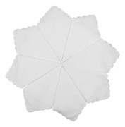 Set of 8 handkerchiefs for 28x29 cm cotton Half Moon pure white