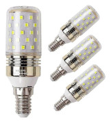 LED Majslampa E14 12W Kronljus 100W Ekvivalent, 1100LM, Kallvit 6000K, Ej Dimbar (4-PACK) [Energiklass A++]