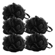5-pack badsvampar - badboll - exfolierande svamp - badsvamp - duschsvamp - (svart)
