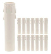 15 st Kronljus Dropp Ljus Plastskydd Eleganta Ljus Rör Romantisk Cylinder Ljus Skydd Höga Ljus Sockel Skydd