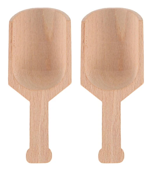 2 st Premium Träskedar Hushålls Bad Salt Skedar Te Butik Te Blad Skopor