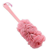 Långt Handtag Exfolierande Loofah, Duschsvamp, Kroppsskrubb, Duschpuff, Ryggborste, Ryggskrubb, Badnätssvamp (Rosa)